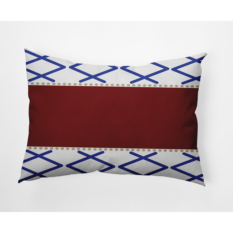  Knot Fancy Outdoor Rectangular Pillow Cover and Insert, Red