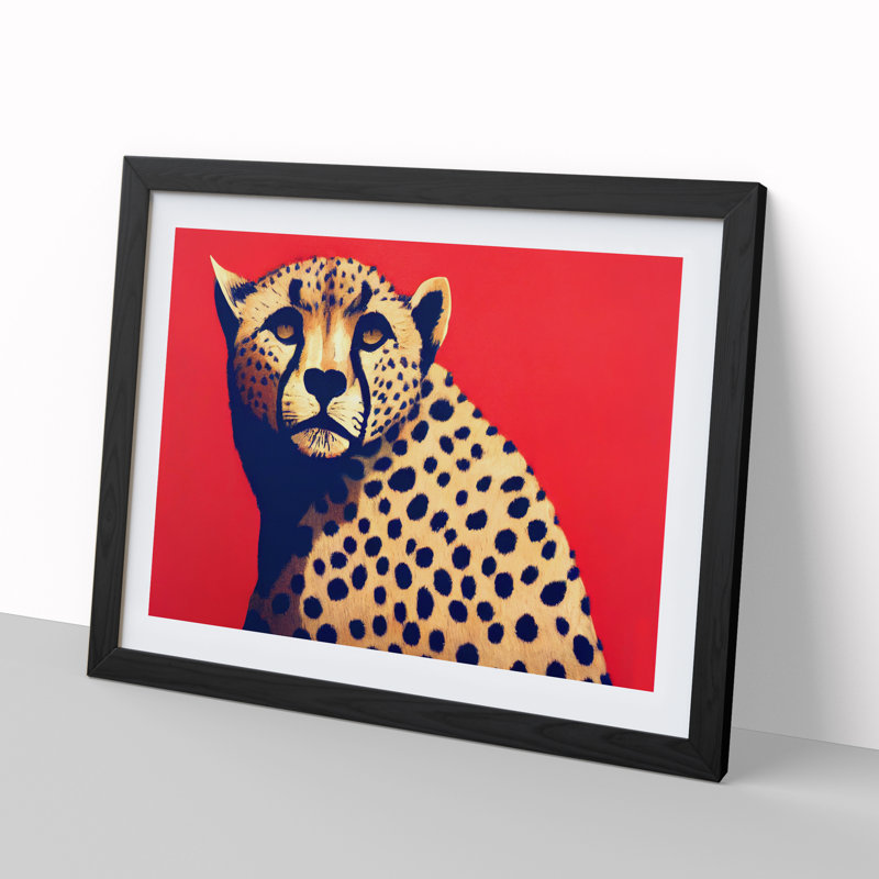 Elegant Cheetah - Single Picture Frame Painting, Black , 46cm H x 64cm W x 2cm D