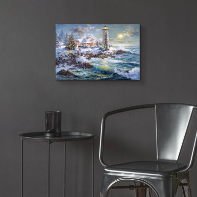 'Lighthouse Merriment' by Nicky Boehme Acrylic Glass Wall Art, 24" x 16"