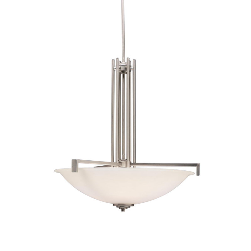 Luminaire suspendu unique à 4 lumières Rana, Nickel brossé