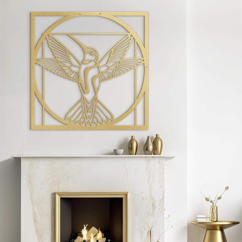 Wall Decor Metal, Gold, 18" H x 18" W x 0.05" D