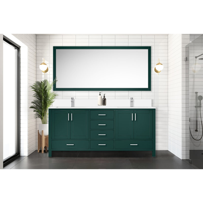 Bath Vanity, 72 In. W X 22 D, Marble, Solid Wood Base D Marble Countertop, Structure