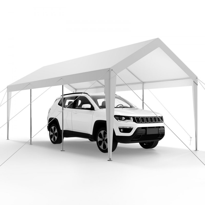 Tente de garage pour voiture 10 x 20 pi Carport, Blanc