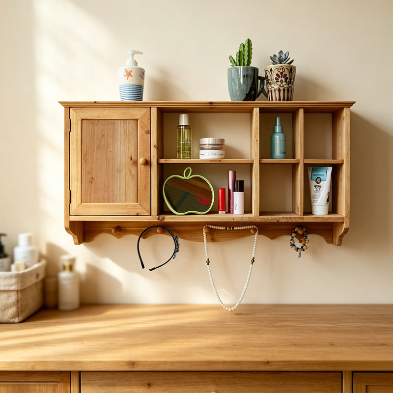Étagères murales en bois massif Cubby Shelfs, tablette décorative moderne pour chambre, salle de bain, cuisine, salon