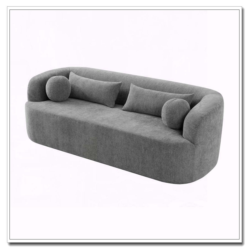 Canapé rembourré avec coussins 86 po Chenille, Gris