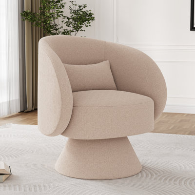 Modern Upholstered Swivel Barrel Chair