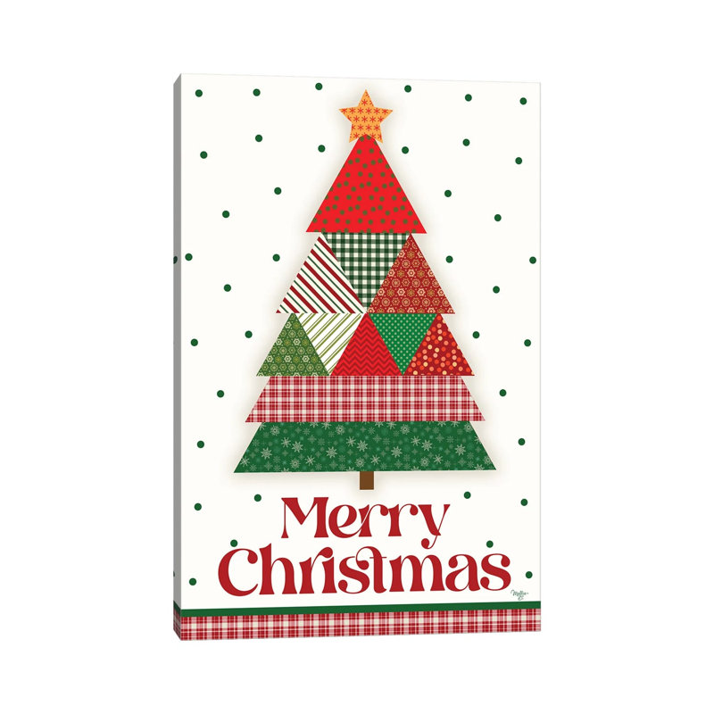 Quilt Christmas Tree - reproduction d'art murale - toile tendue