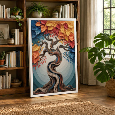 Twisted Autumn Tree Boho - Wrapped Canvas
