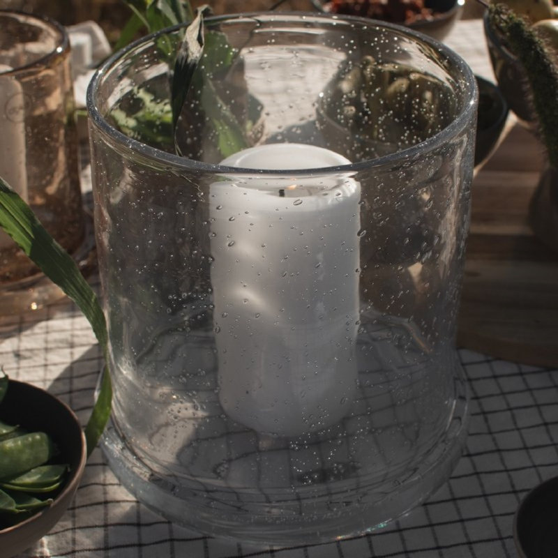 Bubble Candle Holder, 7.87" H x 7.87" W x 7.87" D, Clear