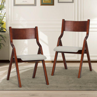  Chaises de bistro pliables avec dossier en bois et sièges rembourrés pour la cuisine, le mariage et le pique-nique