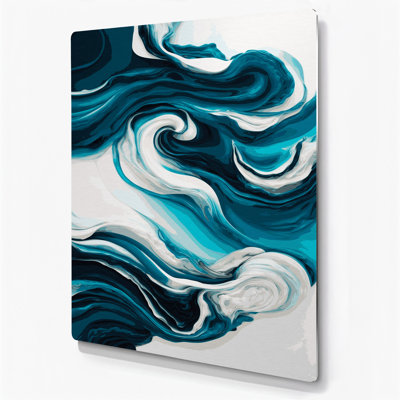 Paysage abstrait, art mural en métal vert 24