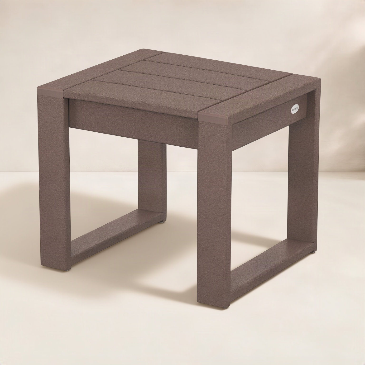 POLYWOOD® Edge 20" Patio Side Table, 17.5"H x 20"W x 20"L, Dark Brown