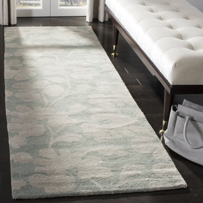 Tapis bleu clair / argent en laine touffeté à la main Avayah