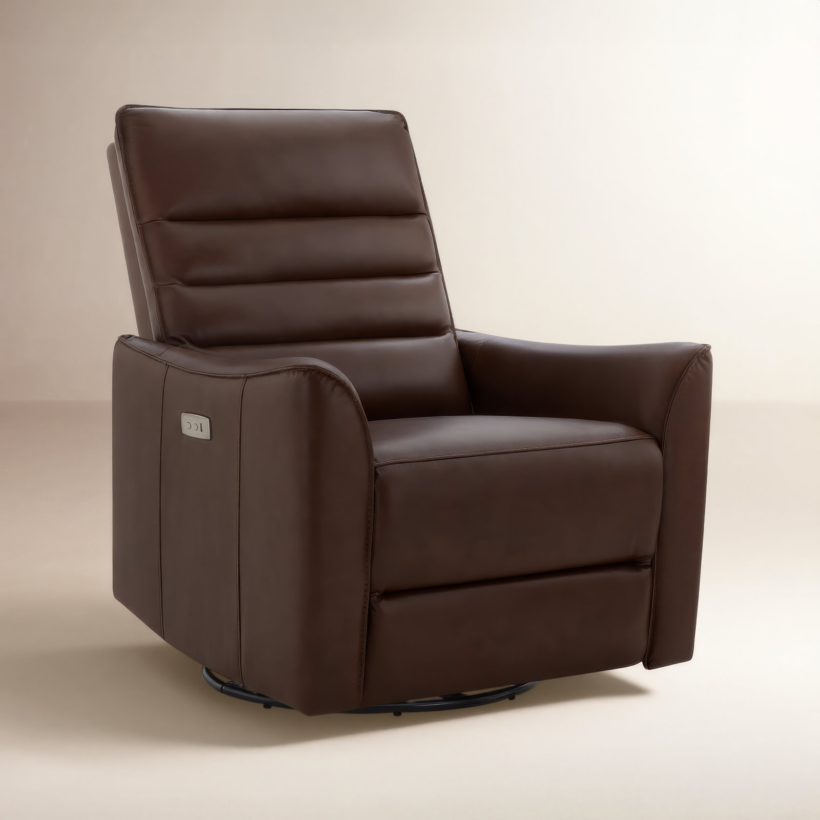 Gabi 33" Genuine Leather Swivel Power Recliner, Impression Cognac