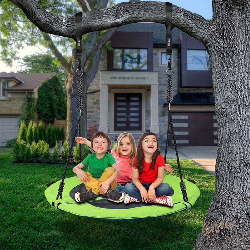 40 inch Oxford Cloth Web/Saucer Swing with Chains, Green