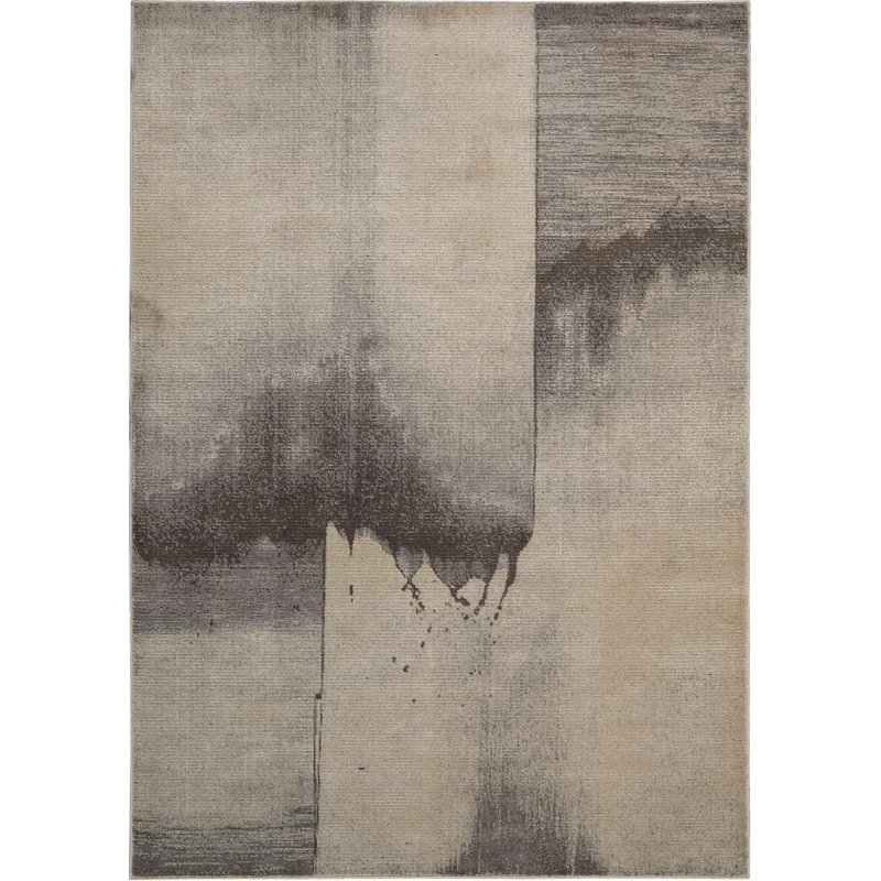 Gradient Viscose Abstract Indoor Rug, Rectangle 5'6" x 8'