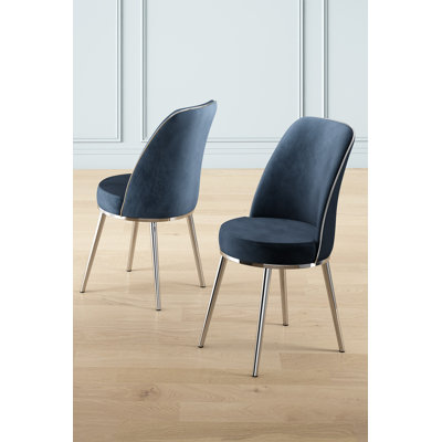 Ensemble de chaises modernes en métal (2 pièces), anthracite et chrome, 17,7 po x 35,8 po x 16,5 po | Structure 100% métal, dossier 22 en mousse, 28 sièges en mousse | Parfait pour les espaces hôteliers et contemporains, design élégant et durable