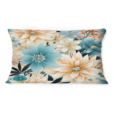 Boho bleu floral Mandala Serenity - coussin imprimé floral