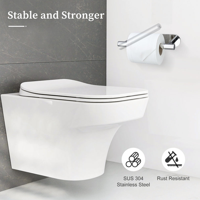 Wall Mounted Toilet Paper Holder, Polished Chrome