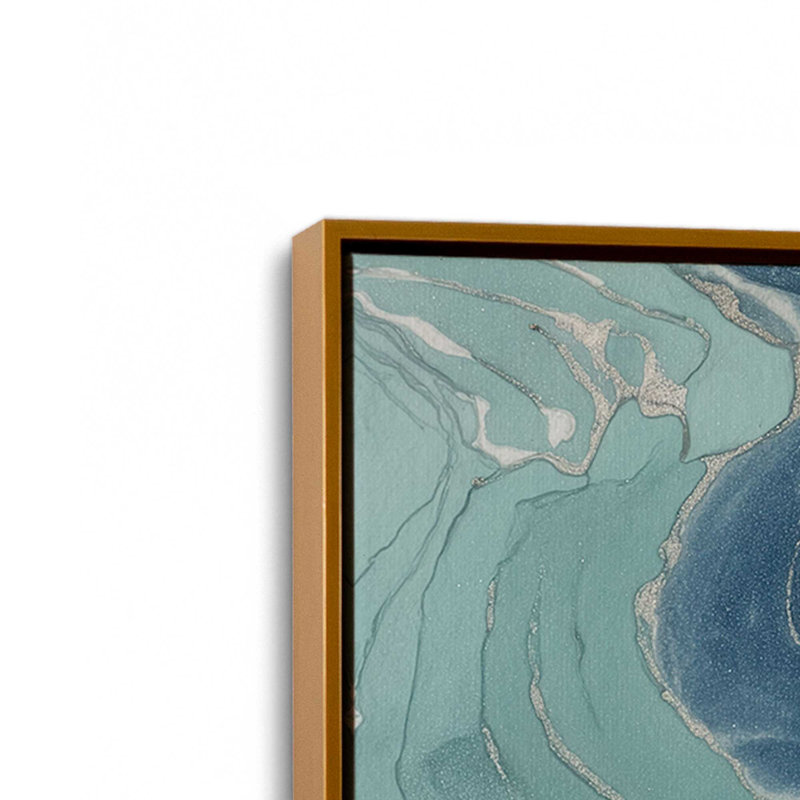 «Shell Yeah Calm», ensemble de 4 impressions, 24 po x 18 po, Toile avec cadre, Or poli