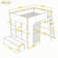 Lit mezzanine en bois avec tablettes de rangement, tiroir et échelle-1164401615-1164401614