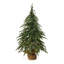Sapin de Noël artificiel en polyéthylène de 90 cm avec guirlande lumineuse DEL à piles et base en toile de jute
