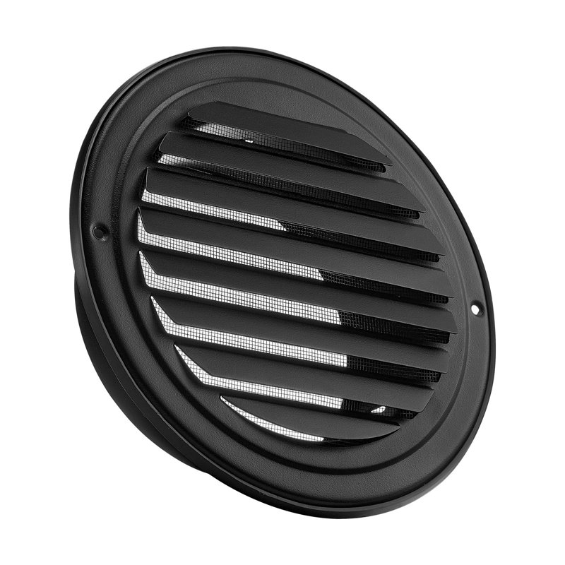 Round Wall Vent Cover Stainless Steel AC Vent Black, 8.2" H x 8.2" W x 2.68" D