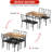 5-Piece Dining Room Table Set Kitchen Table for 4, Wooden Kitchen Table and 4 Wood Chairs/Upholstered Chairs-1693991336