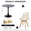 Ensemble de salle à manger moderne 3 pièces, table tulipe ronde 23,6 po avec 2 chaises en acrylique brun clair-250574055-250574051