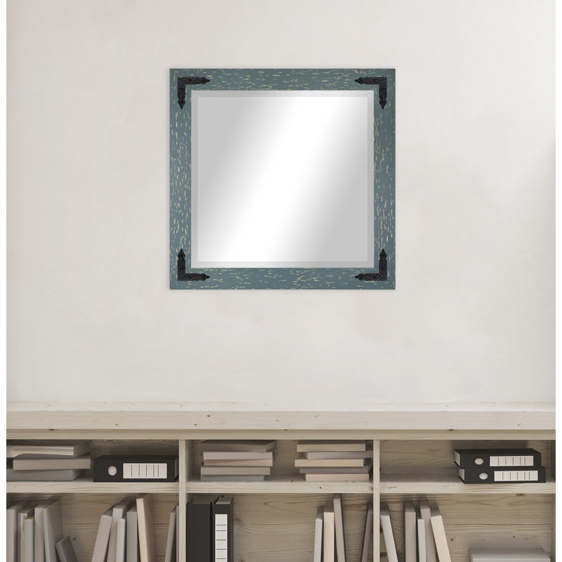 Tuohy Solid Wood Flat Wall Mirror, 35"  x 35" , Seagreen