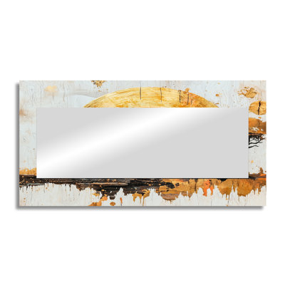 Elephants At Sunset Whisper Of The Wild II - Elephant Animal Mirror Wall Art - Printed On Metal