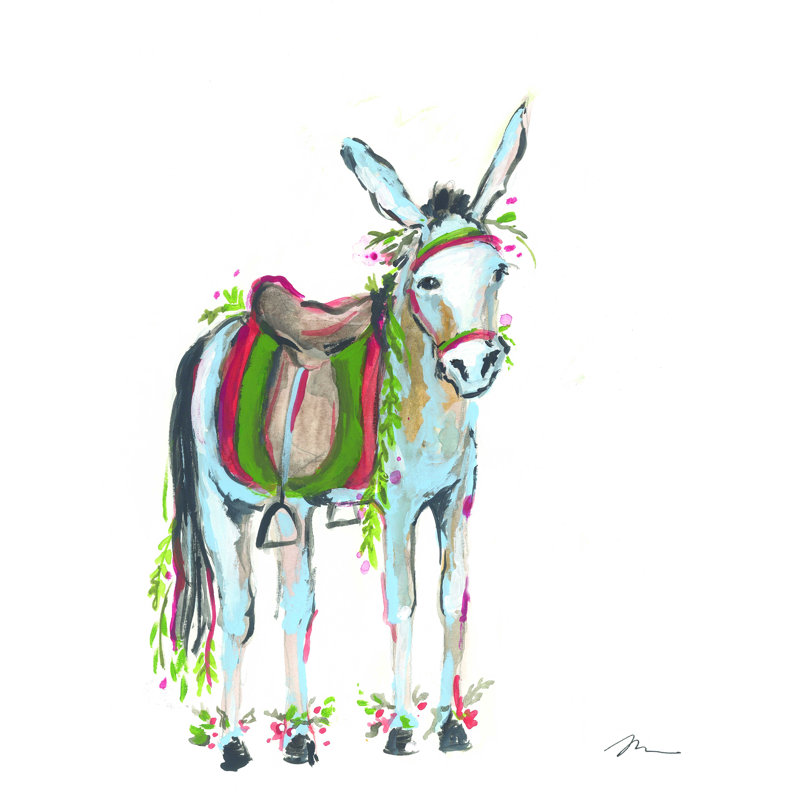 «Christmas Donkey I», reproduction sur toile tendue, H 16 po x l 12 po