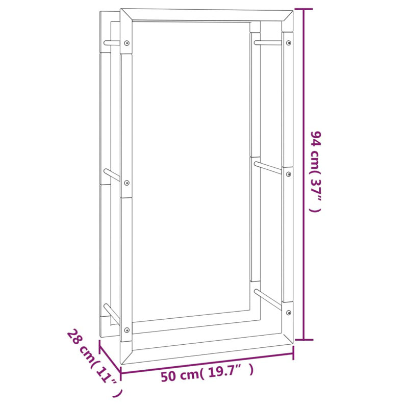 Support à bois de chauffage rouge mat 19,7 po x 11 po x 37 po Red Barrel Studio®