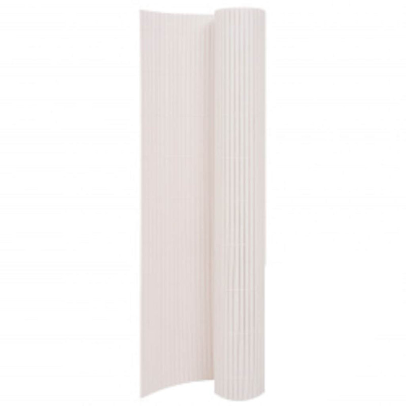 Double-Sided Garden Fence Privacy Barrier, White, 90 x 400 cm