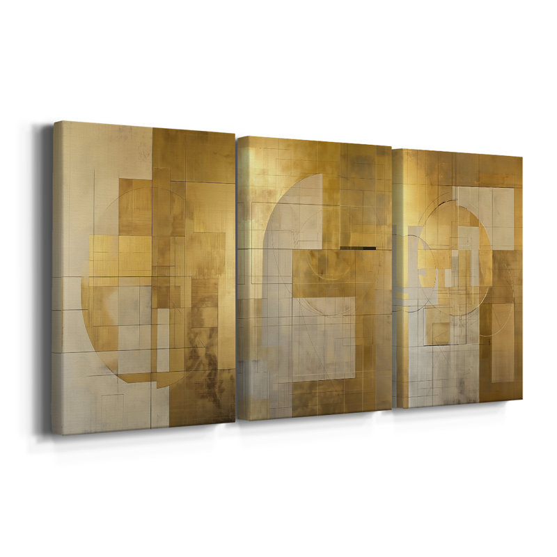 ABSTRACT Series C III - Toile tendue sur mesure avec châssis - 3 pièces, H 36 po x l 72 po