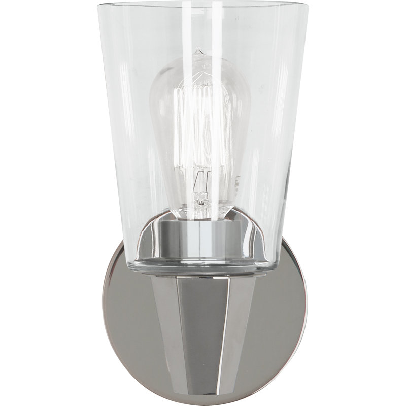 Wheatley 1 - Light Armed Sconce, Clear, Polished Chrome