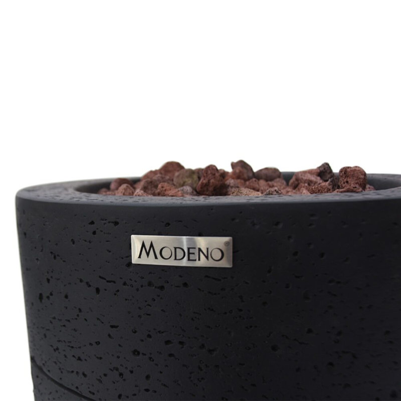 Black Gas Free-standing Fire Pit Table with Lava Rocks