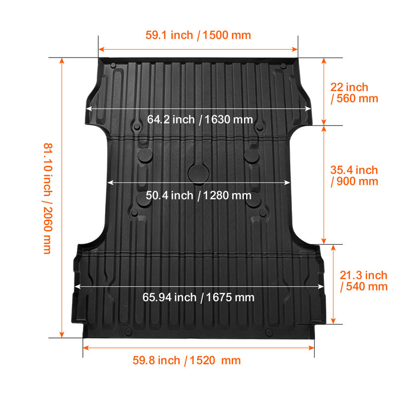 Tapis de lit de camion pour accessoires de doublure de camion Ford F250 / F350 TPE 2017-2024