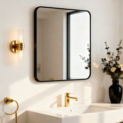 Tempered Glass and Aluminum Alloy Framed Decorative Wall Mirror