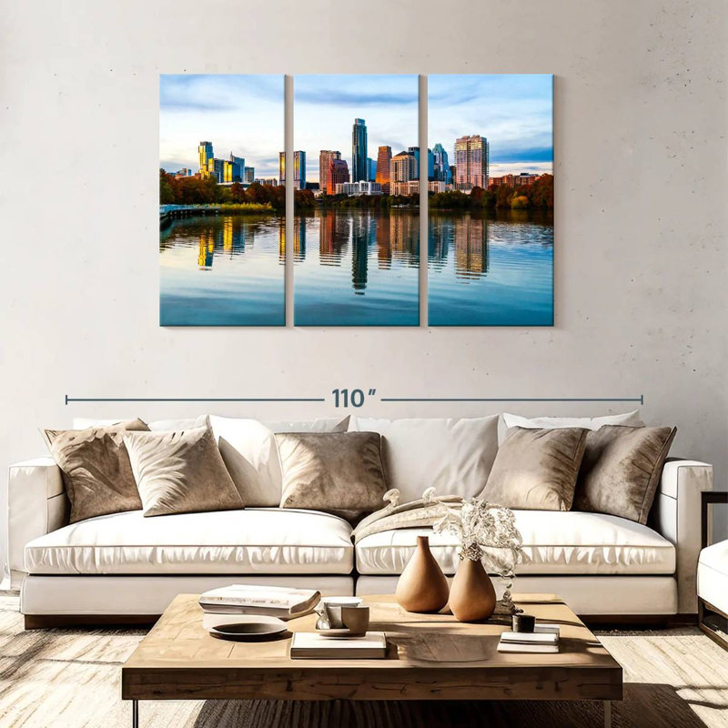 Austin Autumn Reflection, 48" H x 74" W