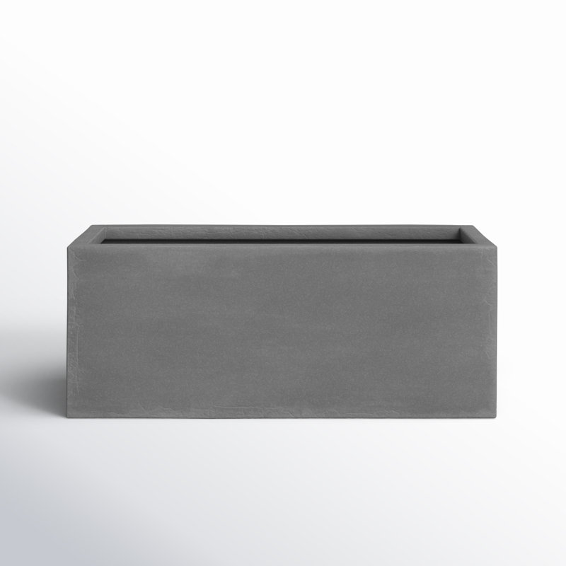 Magda Handmade Planter Box, 8" H x 20" W x 8" D, Gray
