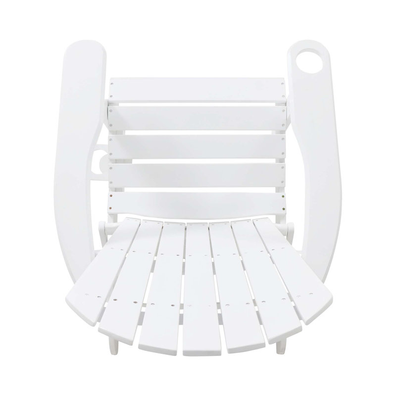 Chaise Adirondack pliante rustique avec porte-gobelets, Blanc