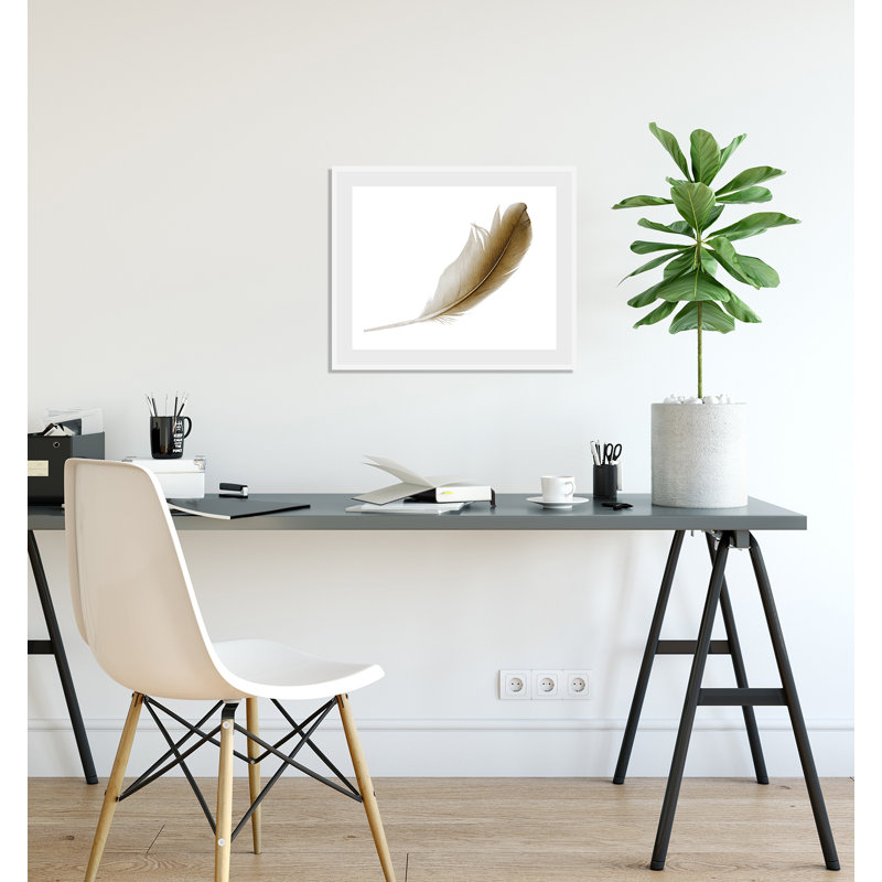 Feder - Single Picture Frame Print, Red, 50 cm H x 40 cm W