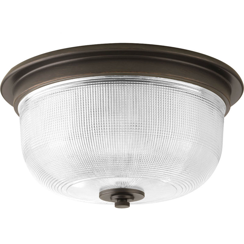 Wortman Glass Flush Mount, Venetian Bronze
