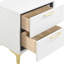 2 tables de chevet blanches et dorées - Mobilier de chambre à coucher avec beaucoup de rangement-120652886