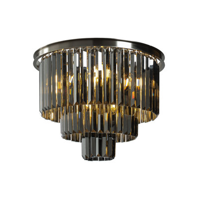 Koltan 10-Light 20'' Modern Luxury Fringe Tiered Crystal Flush Mount Ceiling For Dining Room