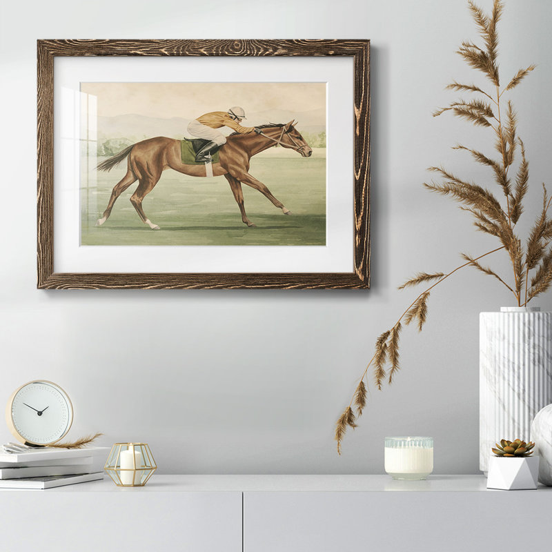 Équitation rétro II, impression sur papier, Noyer