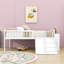 Cadre de lit simple mezzanine bas avec glissière, échelle et tablettes de rangement-1303390477