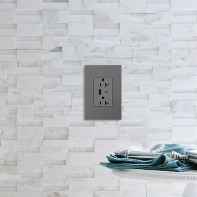 adorne® 20A Tamper-Resistant Ultra-Fast USB Type-A/C Outlet