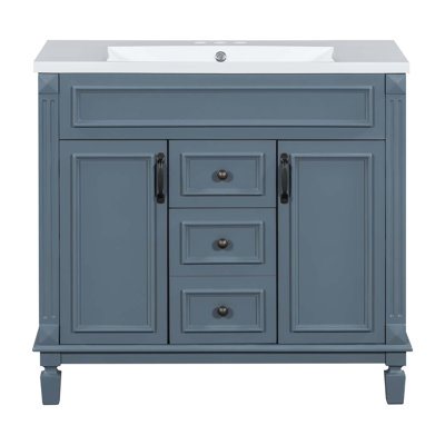 Meuble-lavabo moderne 36 po avec lavabo supérieur